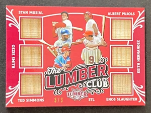 2024 Leaf The Lumber Club Musial,Smith,Simmons,Pujols,Hernandez,Slaughter 3/3 - Picture 1 of 10
