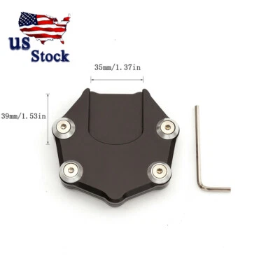 Aluminum Motorcycle Side Stand Enlarge Foot Plate Kickstand Extension Pad Black - Image 1 of 4
