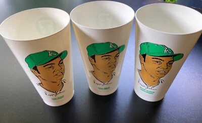Lote de 3 xícaras de beisebol Reggie Jackson dos anos 1970 7-11 - Imagem 1 de 4