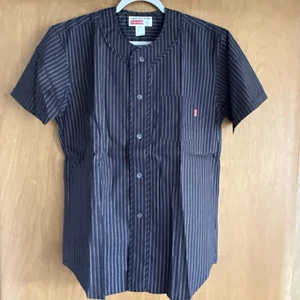 Supreme x CDG Comme Des Garcons Men’s Pinstripe Baseball Shirt SS14 Size M Black - Bild 1 von 12