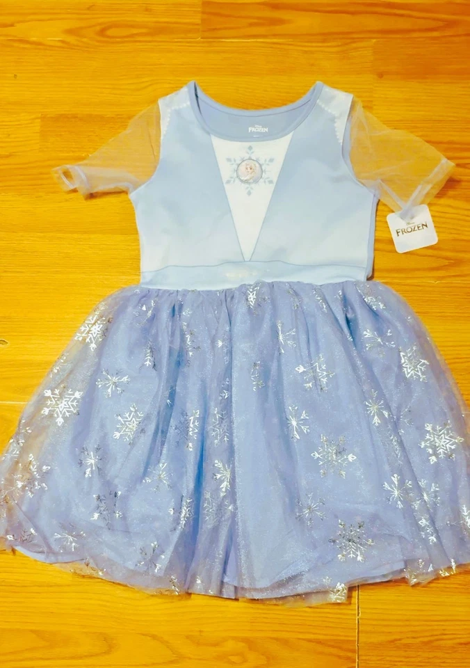 NEW Disney Elsa Frozen Girls Dress Blue Tutu Cosplay Costume Size L 10/12 - Image 1 of 1