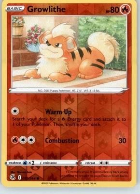Growlithe - SWSH08: Fusion Strike - 032/264 - Reverse Holo LP - Image 1 of 2