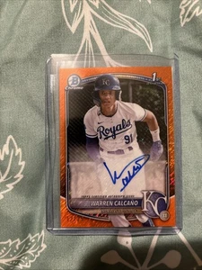2025 Bowman Chrome-#CPA-WC Warren Calcano 1st Auto Orange Shimmer Refractor /25 - Picture 1 of 2