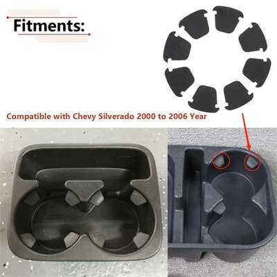 For Chevrolet Silverado Console Large Cup Holder Insert Flaps Set of 8 2000-2006 Foto 1 de 4