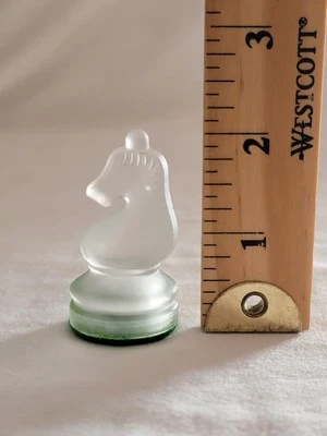 "Pieza de repuesto de ajedrez de vidrio caballero esmerilado 2""" Foto 1 de 4