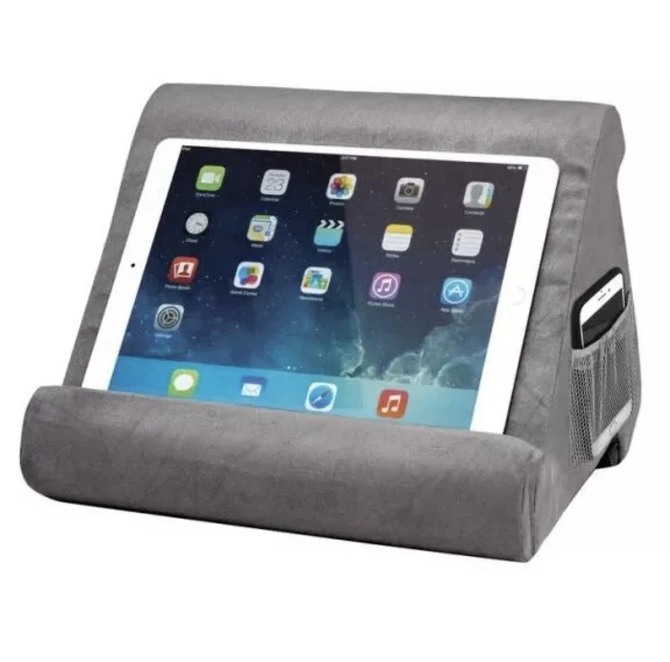 Ontel Pillow Pad Gray Deluxe Multi Angle Soft Tablet Stand NEW - Image 1 of 4