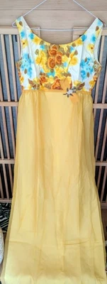 Винтажный Emma Domb дизайнер желтый платье классический ретро высокого класса моды женщин 9 - Изображение 1 из 4