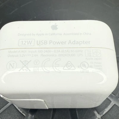 Original OEM Apple A1401 12W 2.4A USB Power Wall Charger Travel Adapter - Image 1 of 4