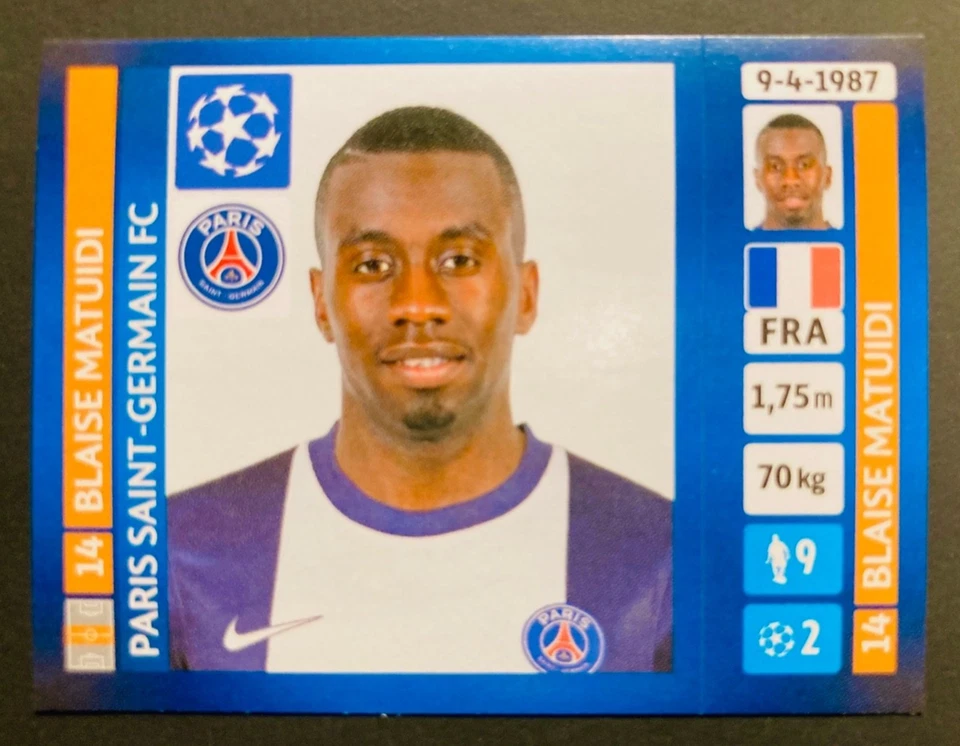 2013-14 Panini Champions League #176 Blaise Matuidi Paris St-Germain PSG sticker - Image 1 of 1