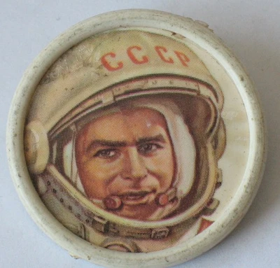 Titov Flight Soviet RUSSIAN COSMOS Space Man Ship Craft Pin Badge Rocket Suit - Image 1 of 2