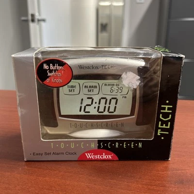 Westclox Tech Touch Screen * Easy Set Alarm Clock * LCD Display Requires 2 - AAA - Image 1 of 4