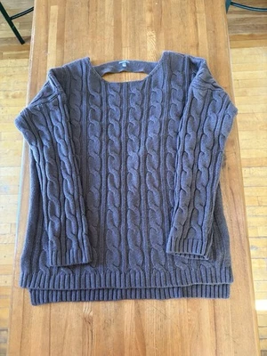 Charlotte Russe XL Sweater. Deep V Back. Mauve. Cable Stitch Design. - Image 1 of 4