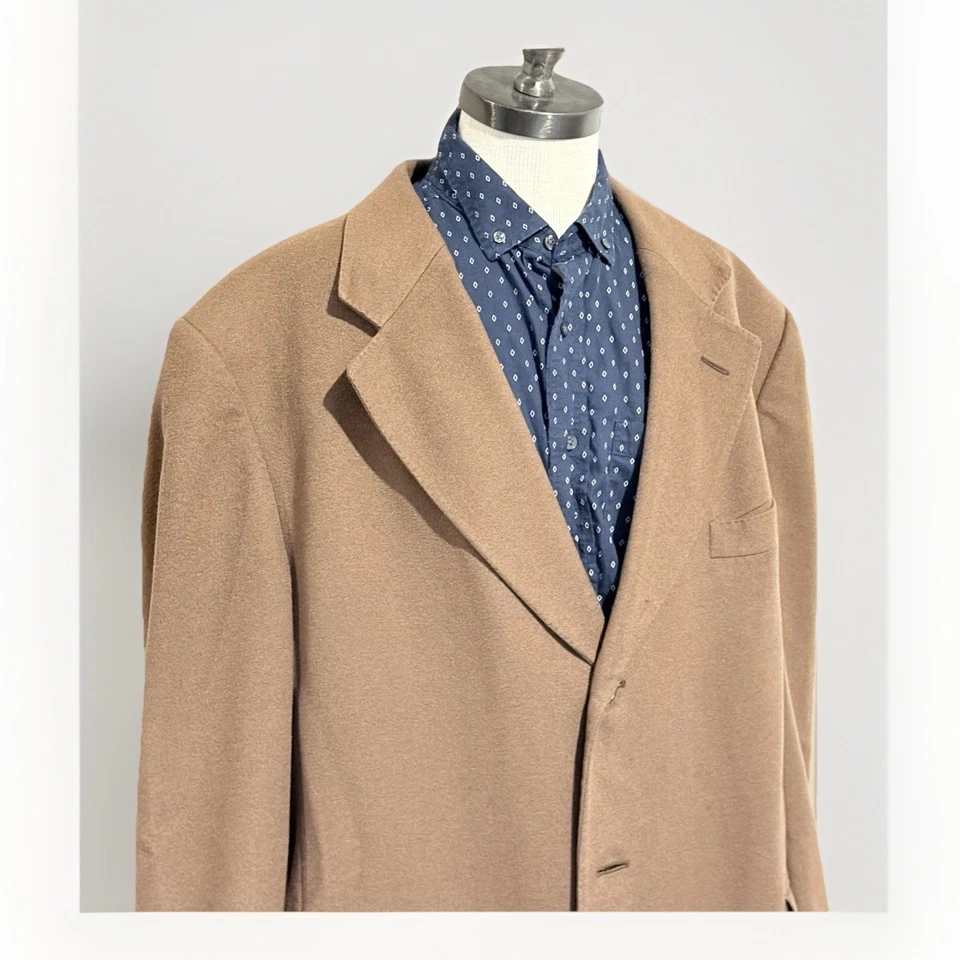 Ermenegildo Zegna 100% Cashmere Overcoat US46R Pure Beige Brown Long Coat - Image 1 of 4