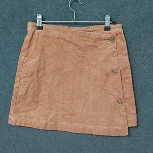 Tilii Size 16 Brown Corduroy Wrap Skirt with Button Detail – Teen Fit - Picture 1 of 6