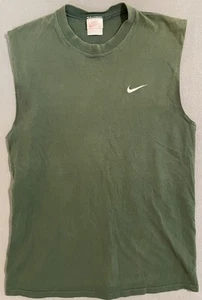 Vintage Nike Sleeveless Tshirt Green Large Made In USA - Picture 1 of 6