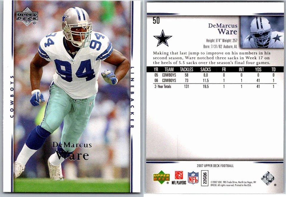 2007 Upper Deck  Demarcus Ware 50 - Image 1 of 1
