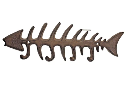 13,25» Fishbone потертый чугун стены 4 крюк пальто / одежда / полотенце / и т. д. Стойка - Изображение 1 из 4