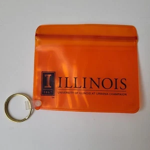 Vintage Illinois University Schlüsselanhänger Etui Karte Ausweisetui Urbana Champaign Illini - Bild 1 von 4