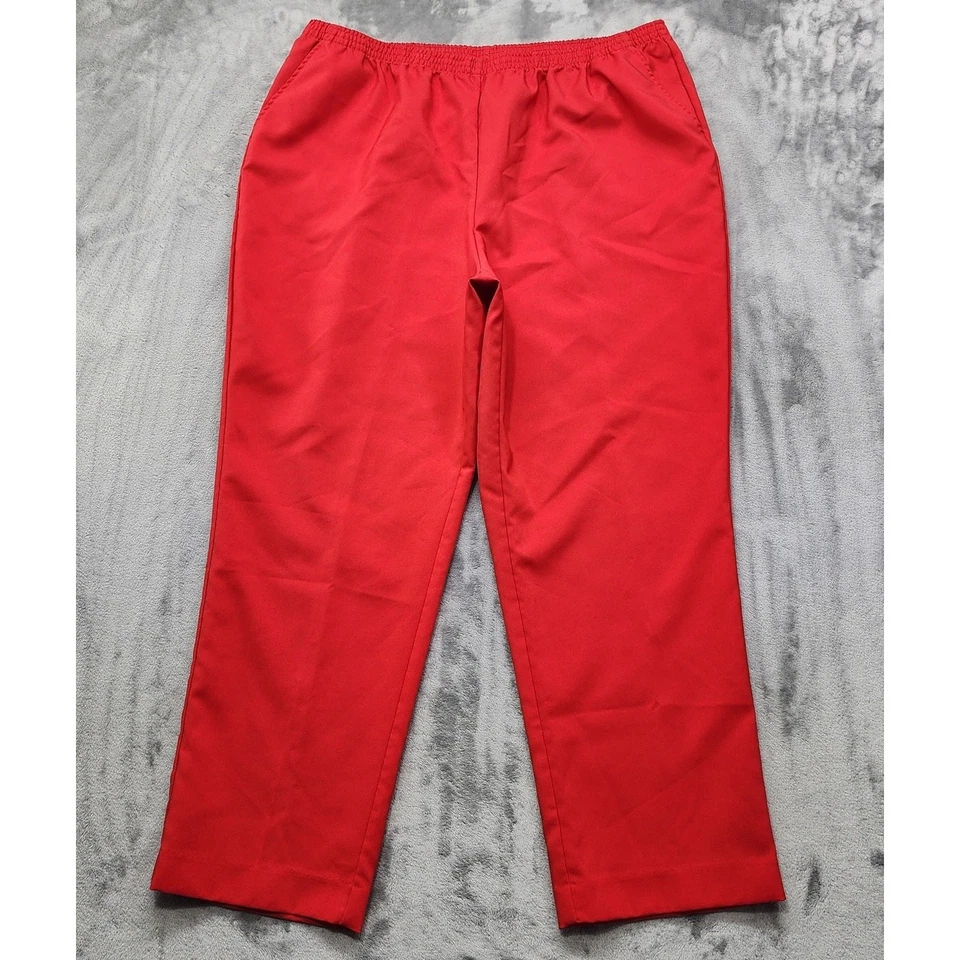 Pantalones Blair para mujer 22W Plus rojo cintura elástica tiro alto bolsillos cónicos Foto 1 de 4