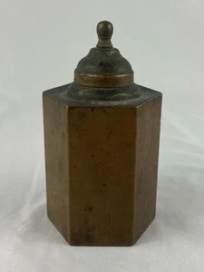 RARE VTG Copper Hexagonal Tin Lined Lidded Tea Caddy Storage Jar EUC - Picture 1 of 10