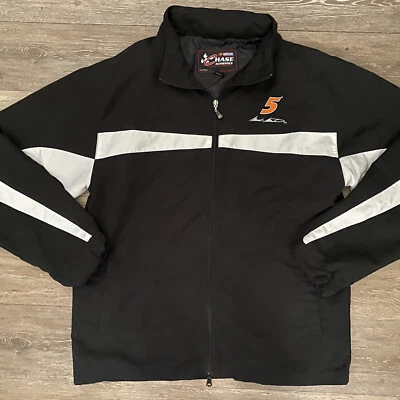 Nascar Chase Authentics 5 Mark Martin 男式中号黑色白色全拉链夹克 — 第 1/4 张图片