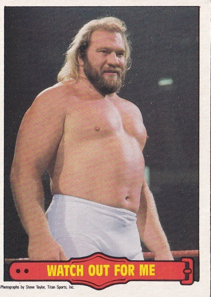 Big John Studd 1985-86 O-Pee-Chee WWF Series 2 Rookie Card #28 WWE RC Watch Out - Image 1 of 4