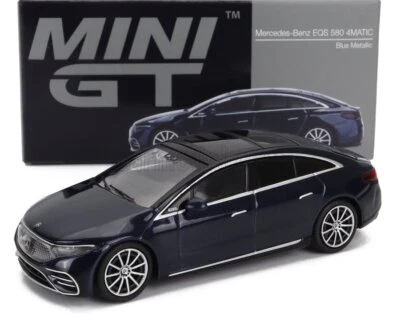 MODELLINO AUTO STATICO TRUESCALE MERCEDES EQS 580 4MATIC LHD 2022 BLU 1/64 - Immagine 1 di 4