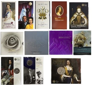 £5 FIVE POUND BRILLIANT UNCIRCULATED COIN PACKS / PRESENTATION PACKS ROYAL MINT - Picture 1 of 33