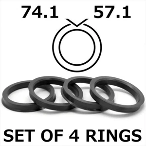 74.1 - 57.1 SPIGOT RINGS SET OF 4 For Alloy Wheel Hub Centric wheel spacer - Picture 1 of 5