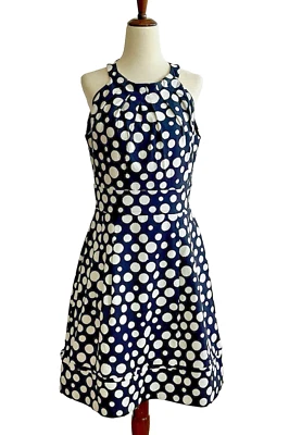 Eliza J Women's Dress Dark Blue/White Sleeveless Strap Size 8 - Image 1 of 4