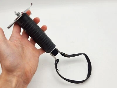 Early Hasselblad Rubber Hand Grip w/ Leather & Metal Lugs Wrist Strap 3/8" Screw - Image 1 of 4