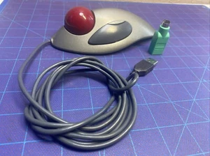 Logitech T-BC21 Trackman Marble Trackball Mouse USB Gray/Red Ball (tested/works) - Picture 1 of 15
