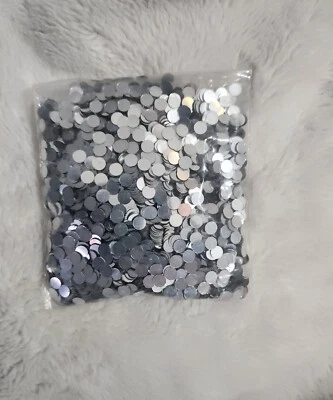 Pequeño confeti redondo metálico plateado 3,5 oz Foto 1 de 2