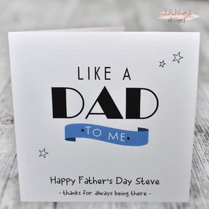 Personalised Father's Day Card Like A Dad To Me Fathers - Picture 1 of 9