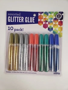 Glitter Glue 10 Pack Horizon Group Assorted 0.33 oz Each Tube 10 Pack - Picture 1 of 1