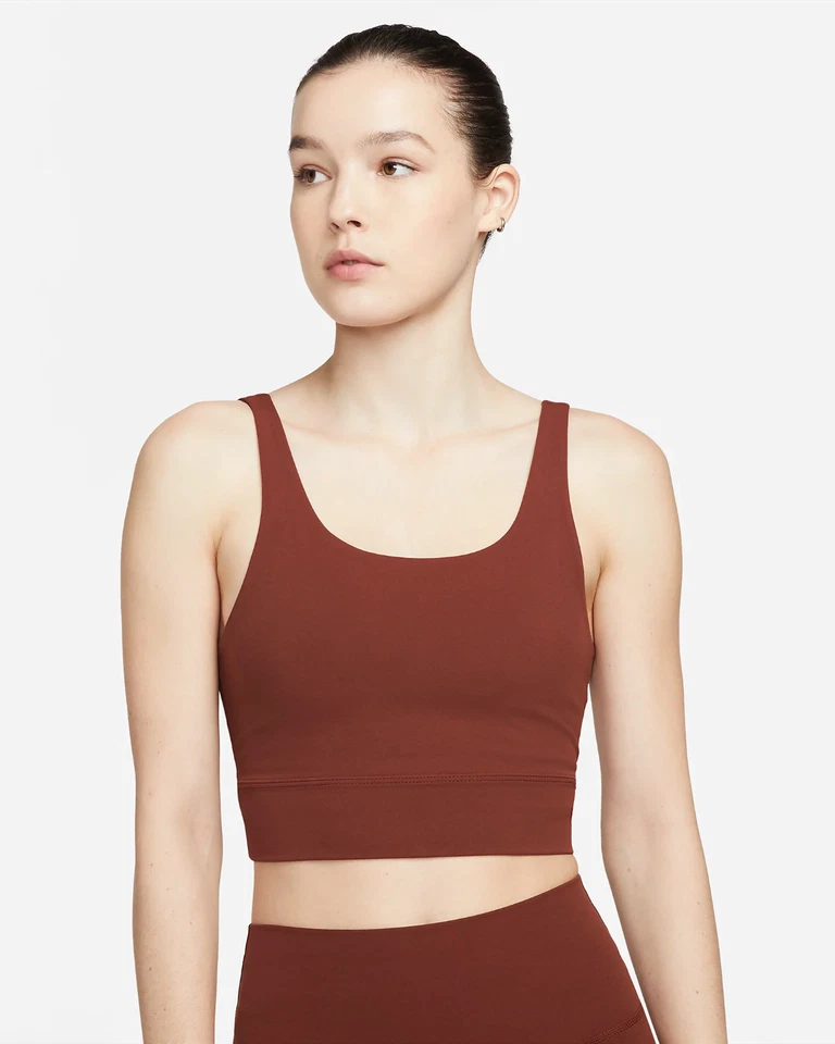 Nike Women's Yoga LUXE Infinalon Crop Tank Top Maroon CV0576-217 XS