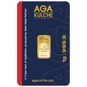 AgaBullion 1 g .9999 Fine Gold Bar One Gram - In Assay Card - Picture 1 of 2