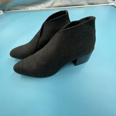 Donald Pliner Zapato Mujer Talla 6.5 Gris Oscuro Tweed Punta Tobillo Botas Oficina Foto 1 de 4