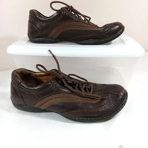 Born Sneakers Women Sz 7.5  Palmera Mahogany W61035 Leather Lace-Up Shoe - Picture 1 of 11