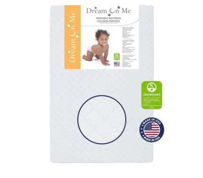 Colchón de fibra para cuna de bebé Holly de 3”, Greenguard dorado y cuna JPMA, blanco nuevo en caja Foto 1 de 3