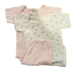 Juego de 2 Body Gerber Bebé Niña Una Pieza Rosa Gatos 0/3M-Rosa Sólido 3/6M - Imagen 1 de 4