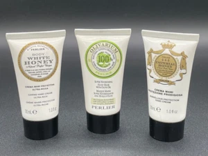3 PERLIER HAND LOTIONS, 2 HAND CREAMS-1 HAND MASK 1 OZ. TRAVEL SZ MADE IN ITALY - Picture 1 of 8