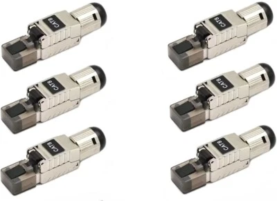 6x CAT8 RJ45 Network LAN Ethernet Shielded Plug Connector 2000MHz Toolless - Image 1 of 4