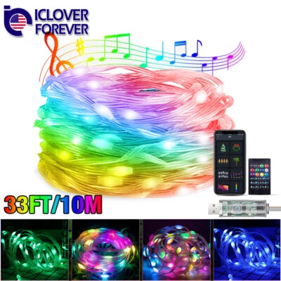 33ft 100 LED Strip Rope Light Tube String Wedding Garden Party Decor Outdoor RGB - Image 1 of 4
