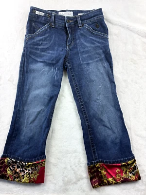 Pantalones de mezclilla vintage Baby Phat recortados con puños Capri talla junior 3 bolsillo para gato Foto 1 de 4