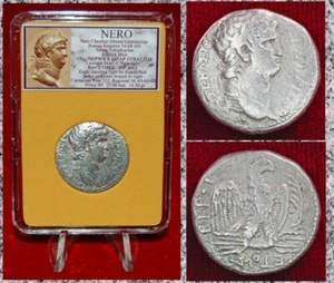 Antiguo Imperio Romano NERO Águila Antioquía Plata Tetradracma 63AD ¡Hermosa Moneda! - Imagen 1 de 4