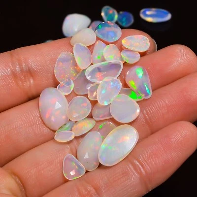 Lote de piedras preciosas sueltas facetadas ópalo etíope blanco natural 50,1 quilates 5x4 14x8 mm A5565 Foto 1 de 3