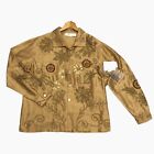 NWT SANDY STARKMAN 100% Silk Shirt/ Jacket Sz XL Gold Embroidered Embellished