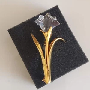 Vintage Swarovski Kristall Memories Mini Lilie Blume Brosche 90er Schwan signiert - Bild 1 von 5