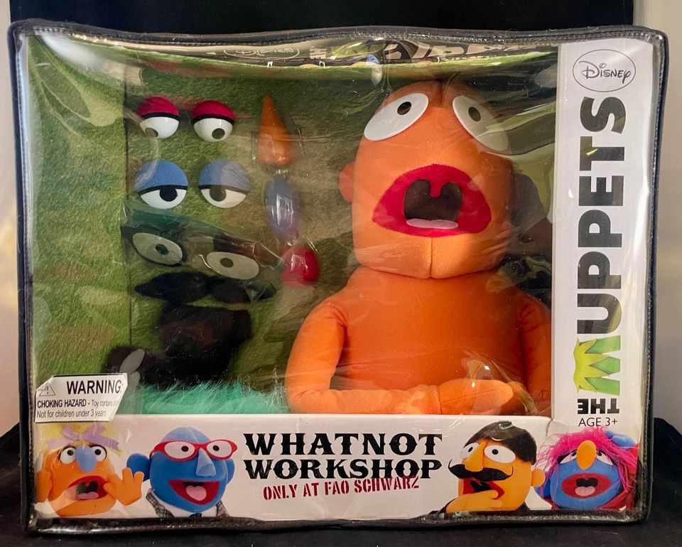 The Muppets Whatnot Workshop FAO Schwarz Disney Orange Puppet con caja completa usada en excelente estado Foto 1 de 4